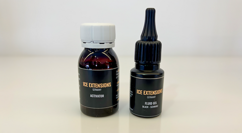 ICE Extensions Activator + Gel 2er Set (schwarz), Holzstäbchen